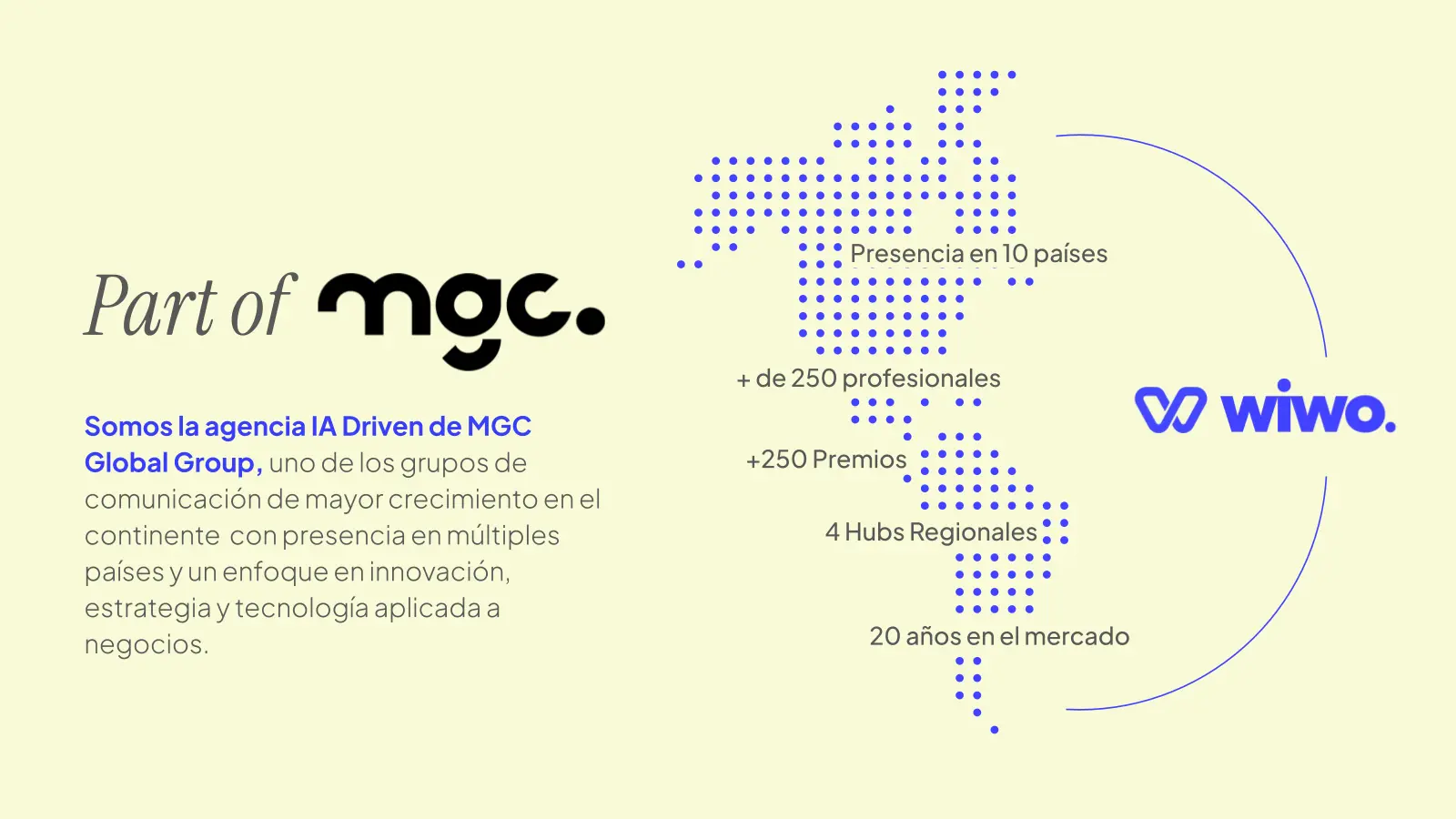 Escala regional de MGC Global Group: trayectoria, profesionales, premios, hubs y presencia en diez países