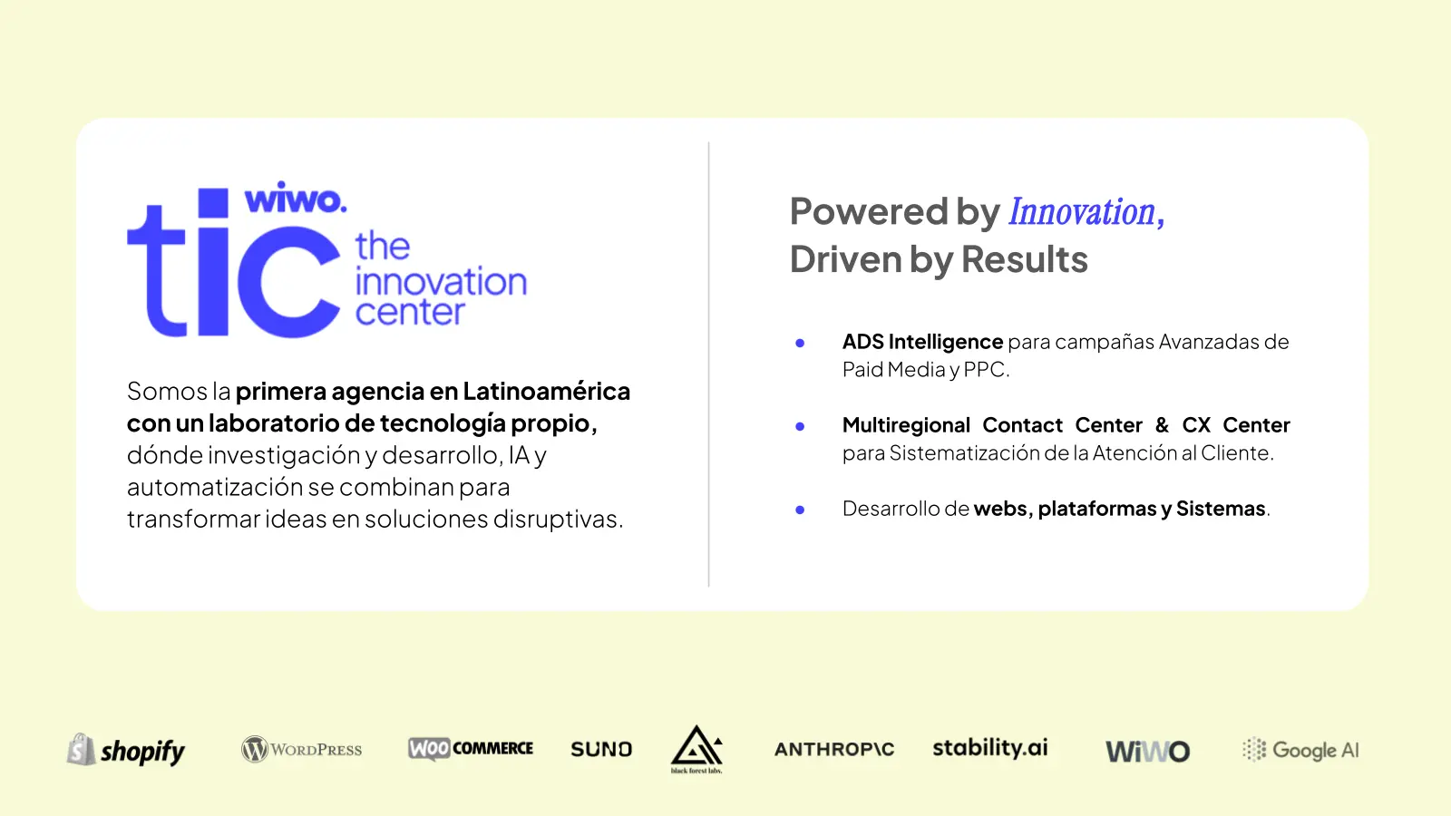 Capacidad de Innovation Center