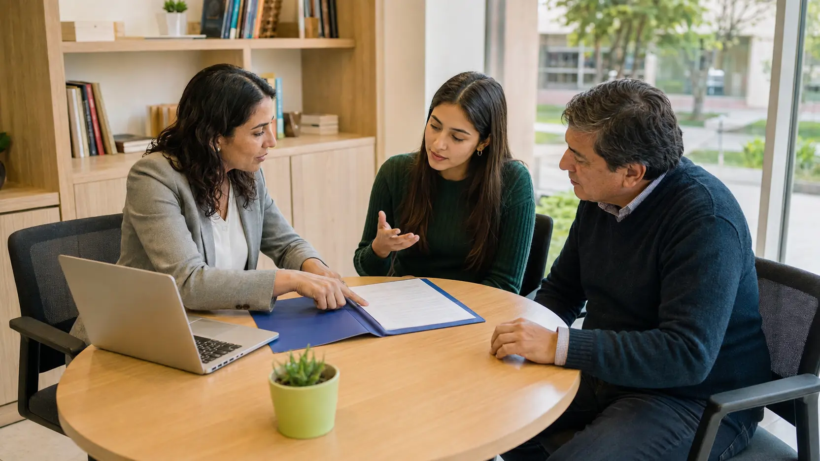 Equipo de admisión educativa acompañando el proceso de una familia