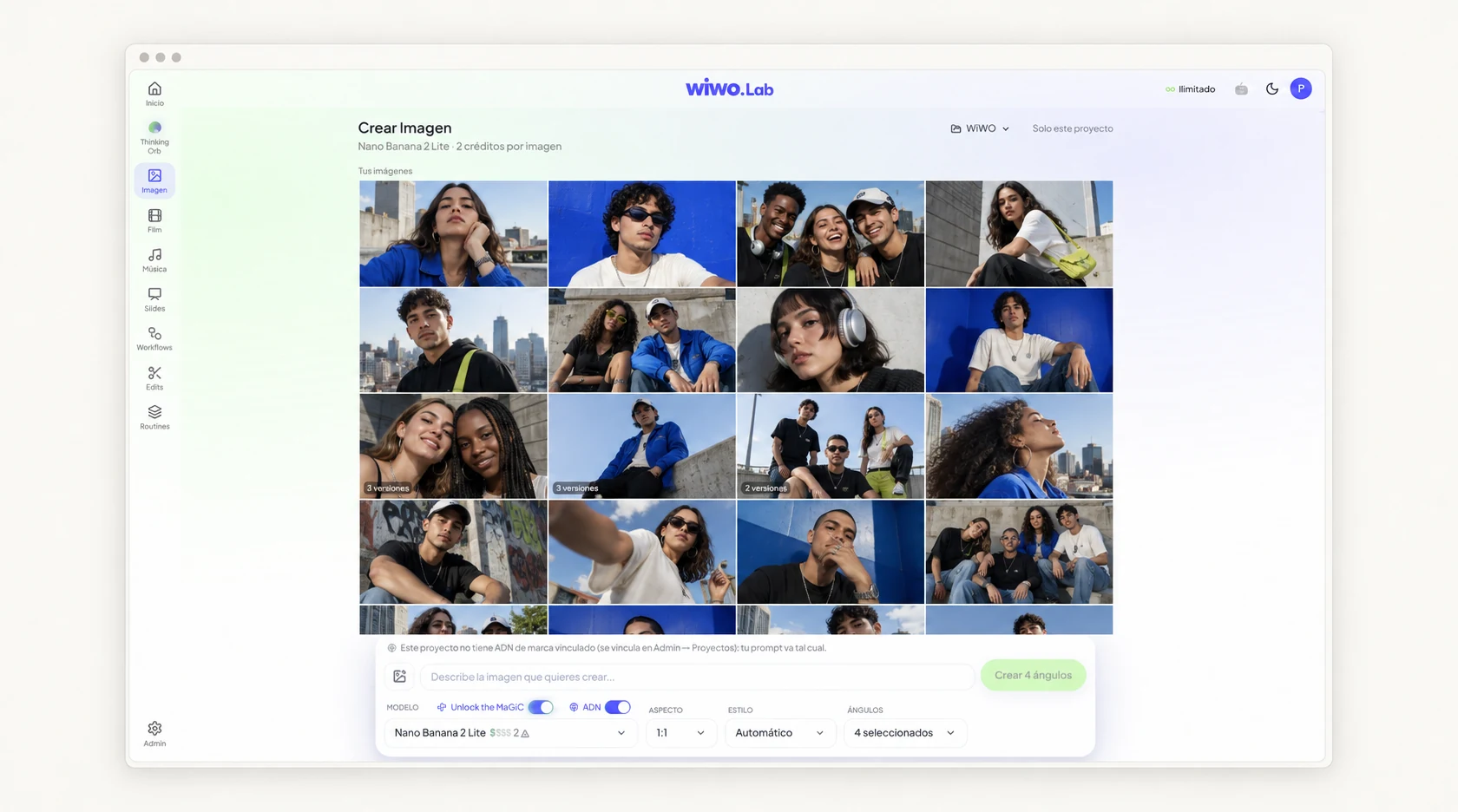 Wiwo.Lab, galería y herramientas para crear imágenes
